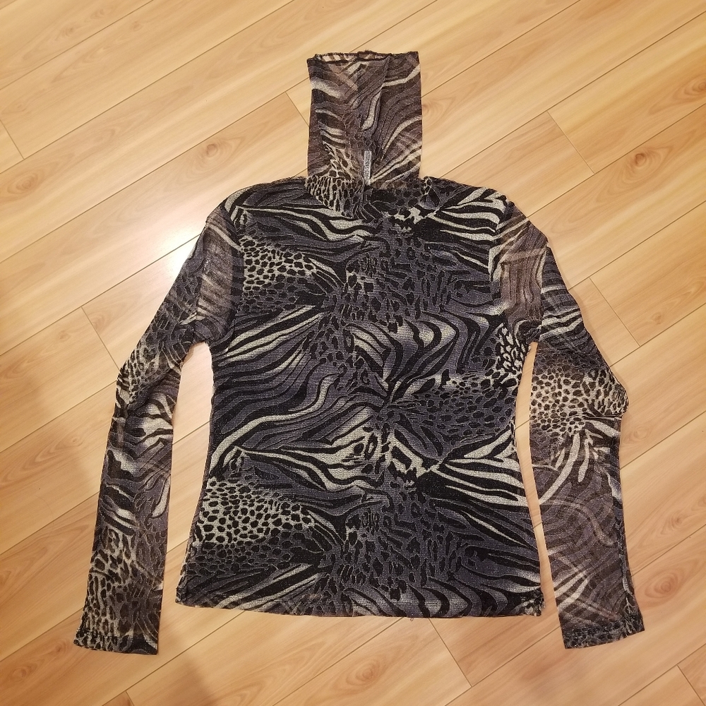 Tiger Queen - Animal Print Turtle Neck